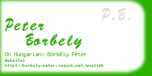 peter borbely business card