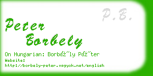 peter borbely business card